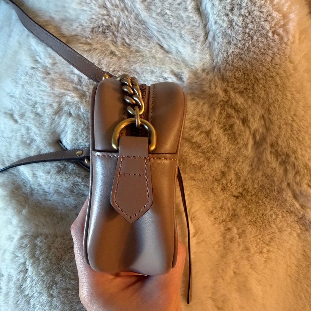 Gucci Taupe Quilted GG Marmont Crossbody Bag Mini - Picture 4 of 8